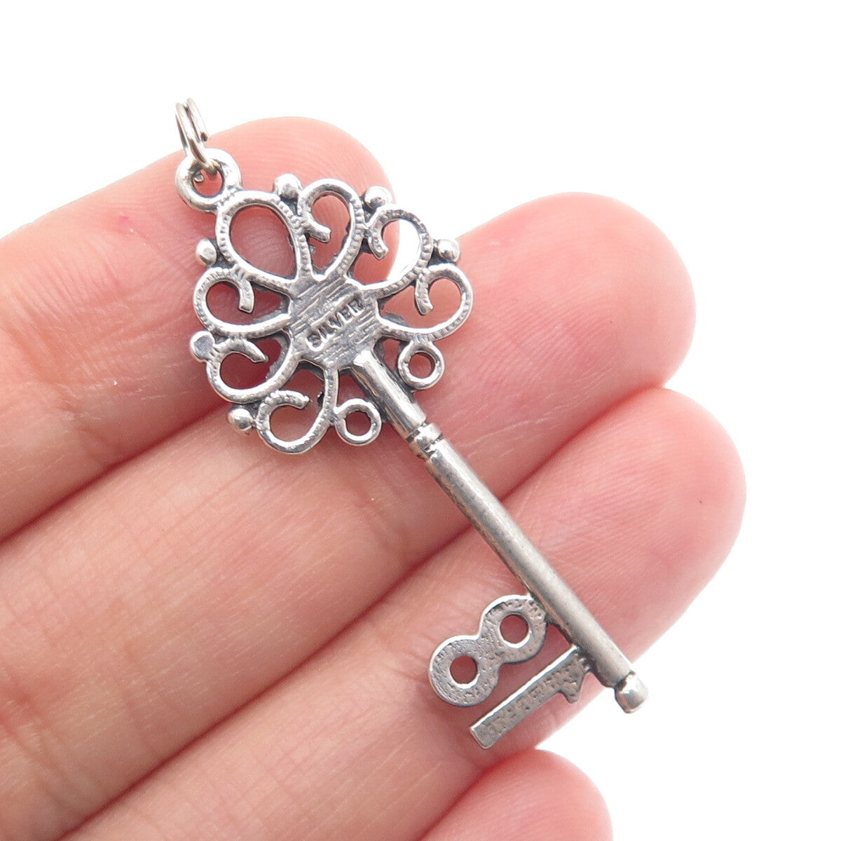 925 Sterling Silver Vintage Key to Heaven Charm Pendant