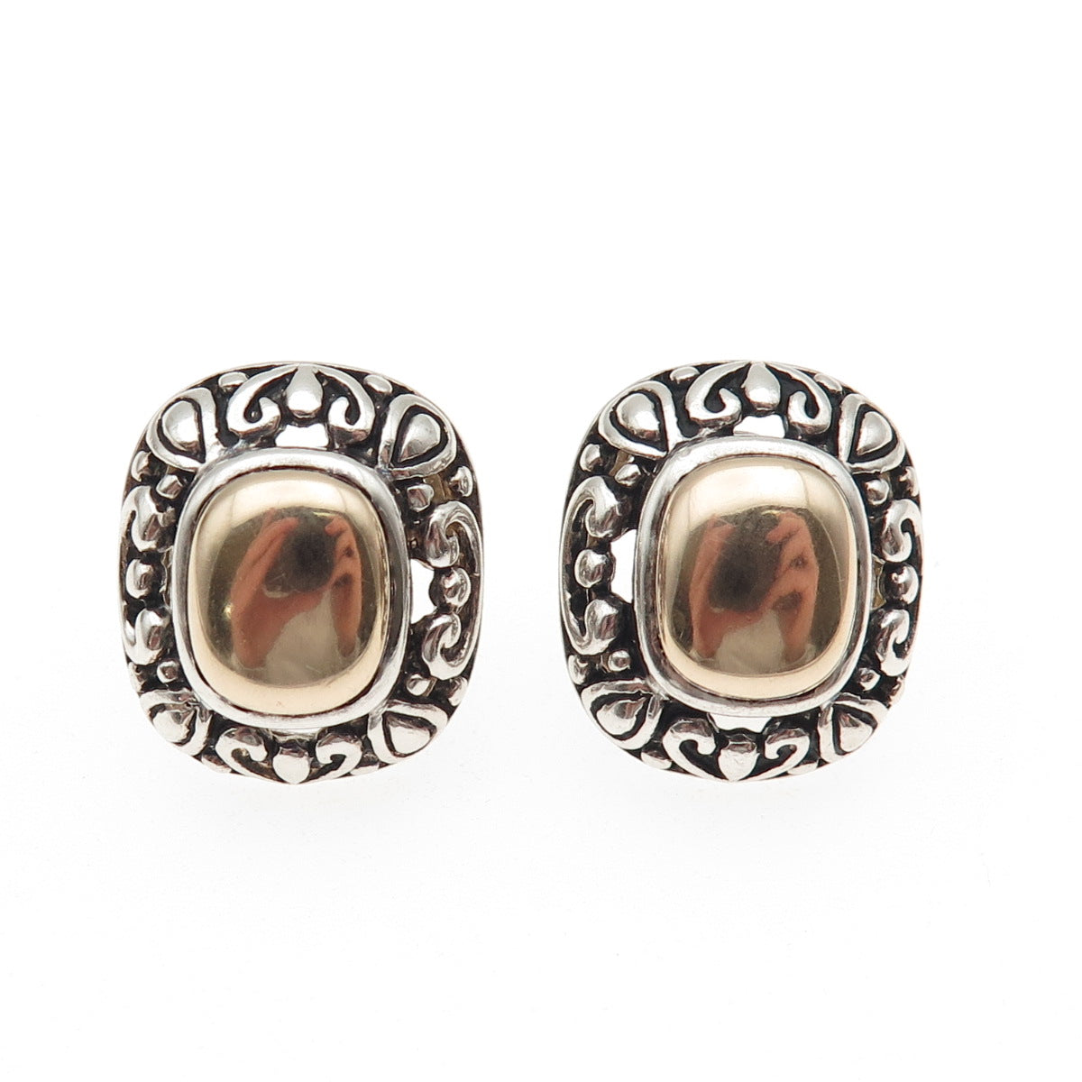 ESPO Joseph Esposito 925 Sterling Silver 14K Gold Vintage Modernist Earrings