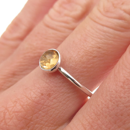 Pandora Sterling Silver Real Citrine November Birthstone Droplet Ring Size 6.75