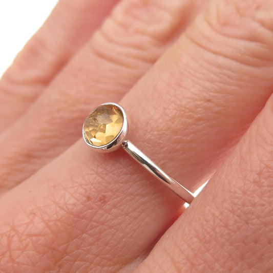 Pandora Sterling Silver Real Citrine November Birthstone Droplet Ring Size 6.75