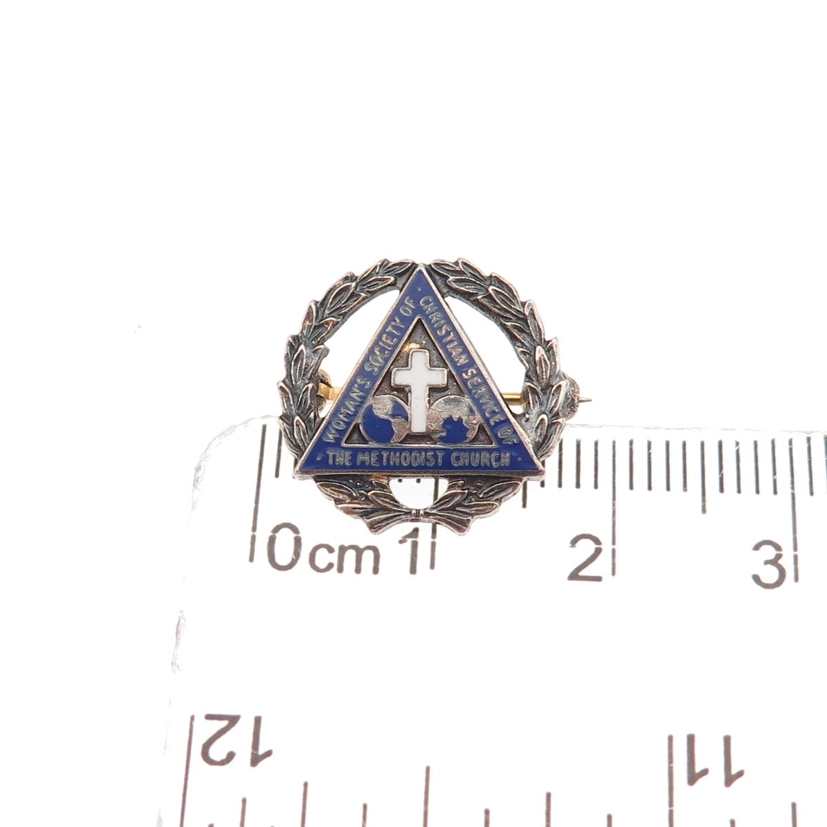 Robbins & Co. 925 Sterling Antique Enamel Woman's Society Methodist Church Pin