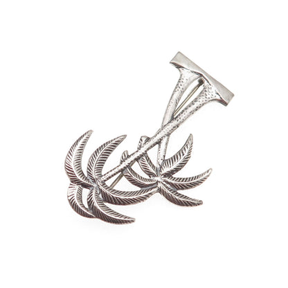 925 Sterling Silver Vintage Palm Tree Oxidized Pin Brooch