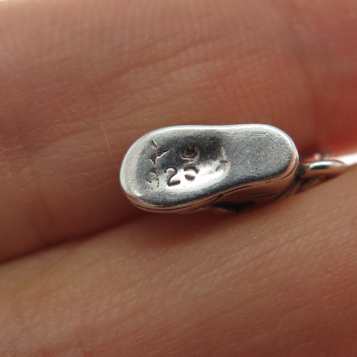 SUNWEST 925 Sterling Silver Vintage Shoe Oxidized Minimalist 3D Charm Pendant