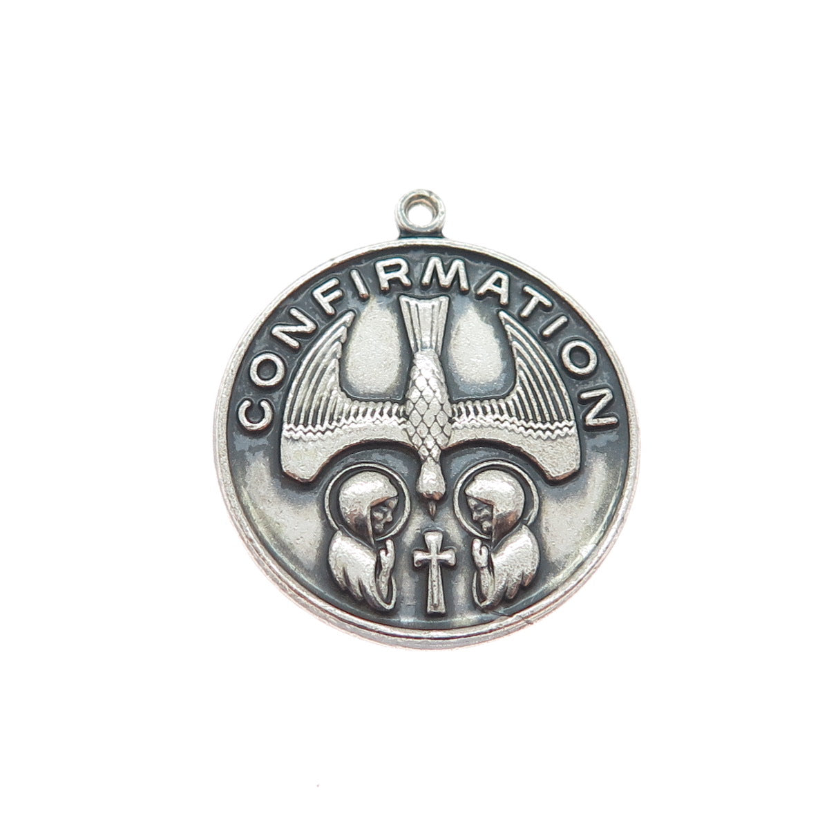 GRIFFITH & SONS CO. Sterling Silver Antique Art Deco Confirmation Charm Pendant