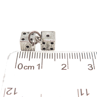 Maisels Indian 925 Sterling Silver Vintage Lucky Dice 3D Mini Charm Pendant