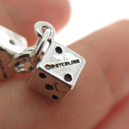 MAISELS INDIAN TRADING Sterling Silver Vintage Lucky Dice Minimalist 3D Pendant