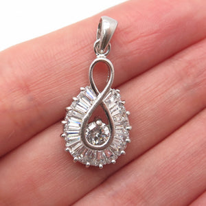 S925 Sterling Silver C Z Twisted Infinity Pendant