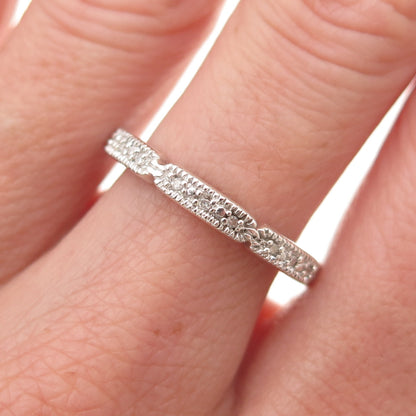 Clyde Duneier 925 Sterling Silver Real Diamond Eternity Band Ring Size 7