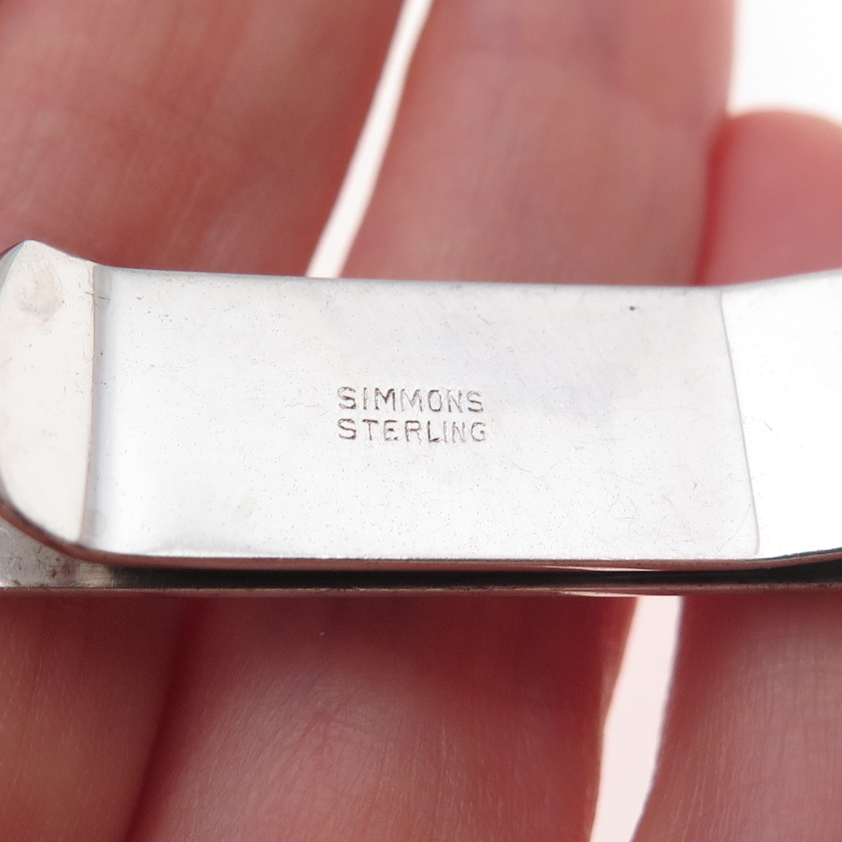 Simmons 925 Sterling Silver Antique Art Deco Tie Clip