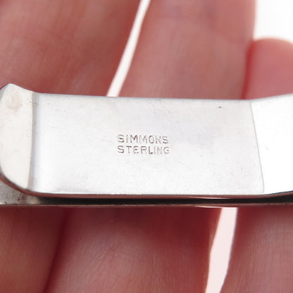 Simmons 925 Sterling Silver Antique Art Deco Tie Clip
