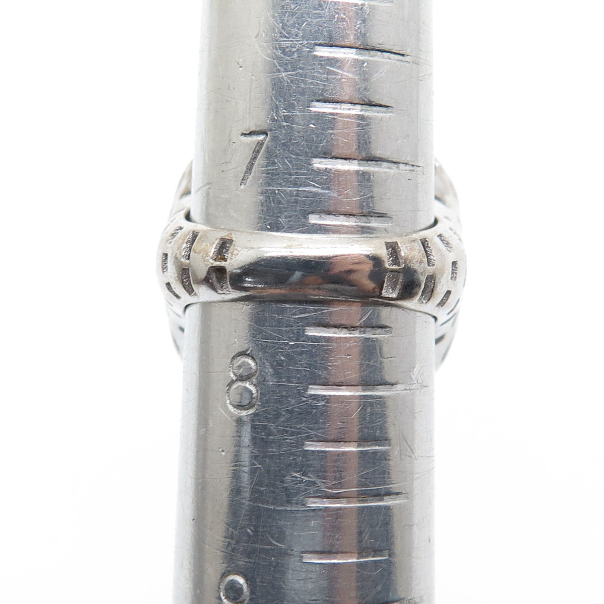 925 Sterling Silver Italy Modernist Ribbed Dome Ring Size 7.5