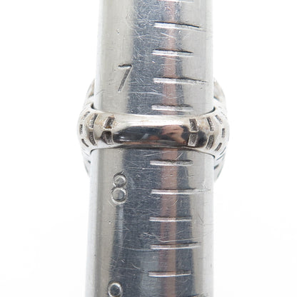 925 Sterling Silver Italy Modernist Ribbed Dome Ring Size 7.5