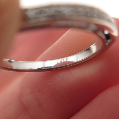 Jane Seymour 925 Sterling Silver Real Diamond Half Eternity Band Ring Size 7