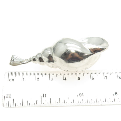 925 Sterling Silver Vintage Mexico Seashell Large Pendant