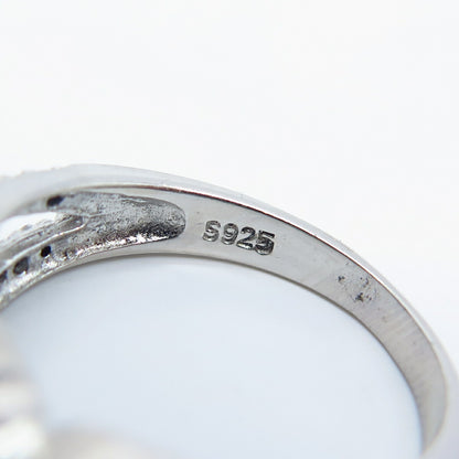 925 Sterling Silver Pave C Z Ring Size 6.75