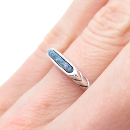 CAROLYN POLLACK Old Pawn 925 Sterling Silver Vintage Lapis Inlay Ring Size 5.25