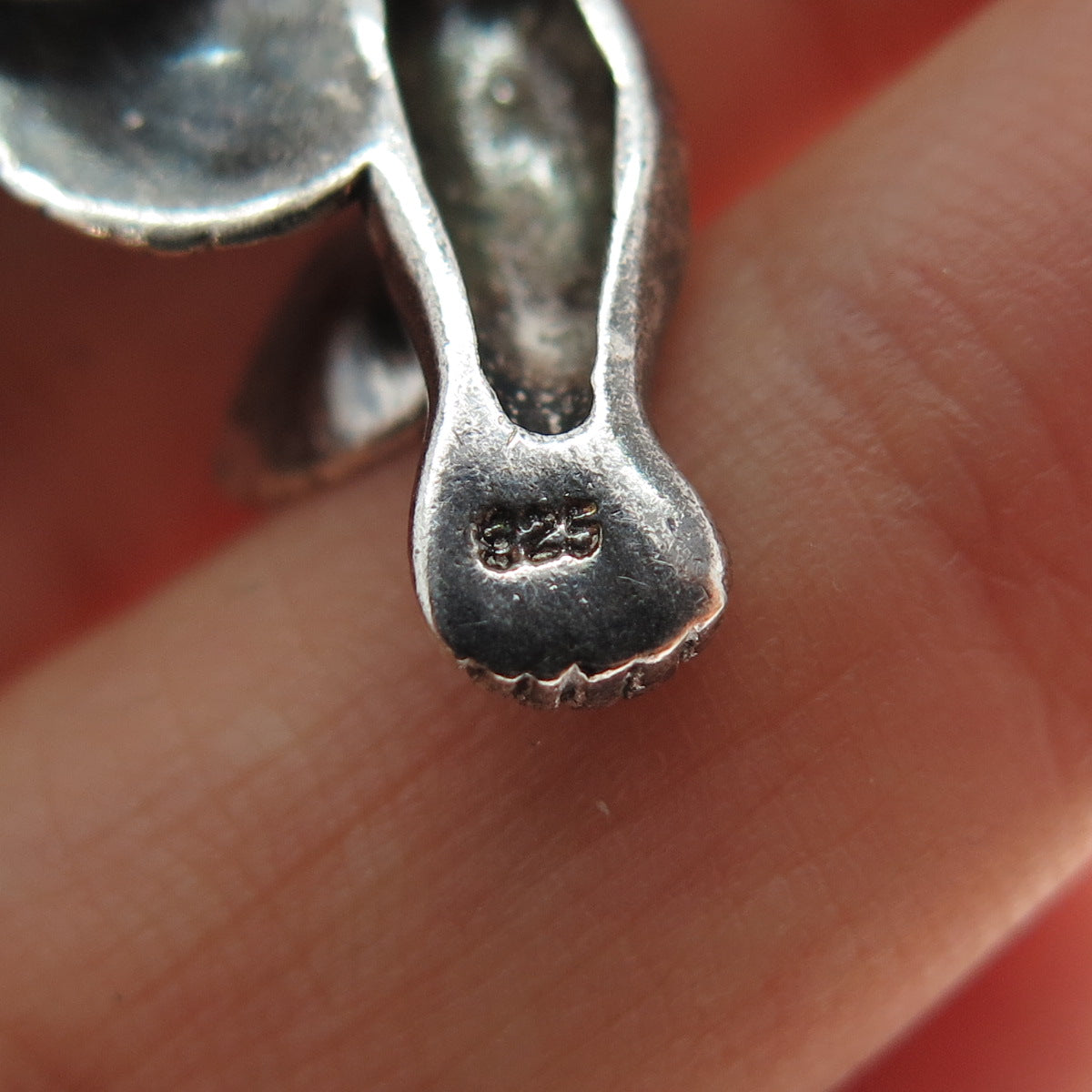 925 Sterling Silver Vintage Hummingbird Oxidized Charm Pendant