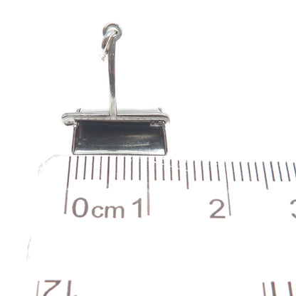 925 Sterling Silver Antique Dust Scoop Minimalist Charm Pendant