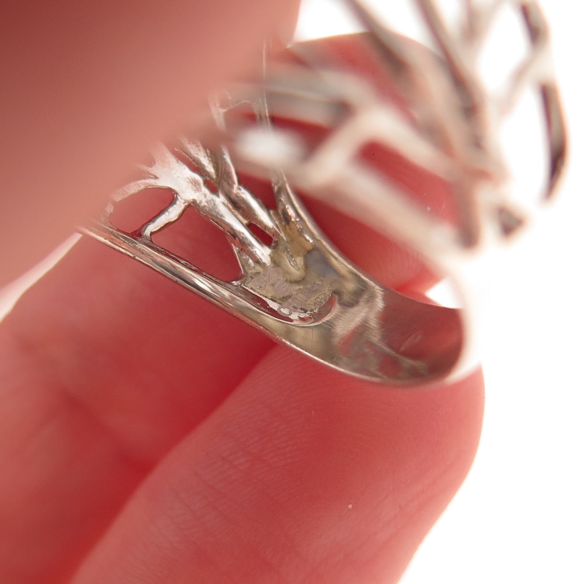 925 Sterling Silver Real Labradorite Floral Ring Size 8.25
