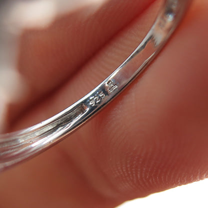 925 Sterling Silver Real Heart-Cut Pink Topaz & C Z Ring Size 7