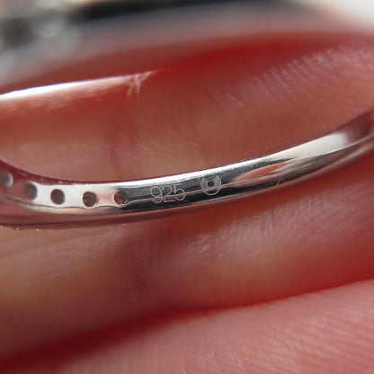 925 Sterling Silver Round-Cut C Z Promise Bypass Ring Size 7
