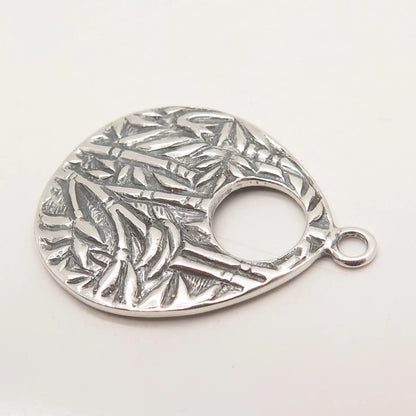 925 Sterling Silver Vintage Bamboo Plant Pendant