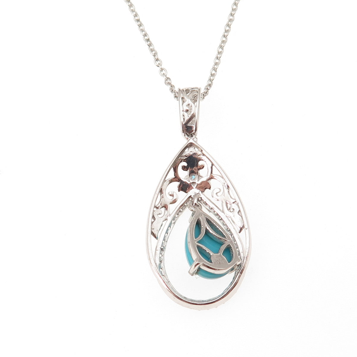 Chuck Clemency 925 Sterling Silver Real Turquoise Topaz & Apatite Necklace 20"