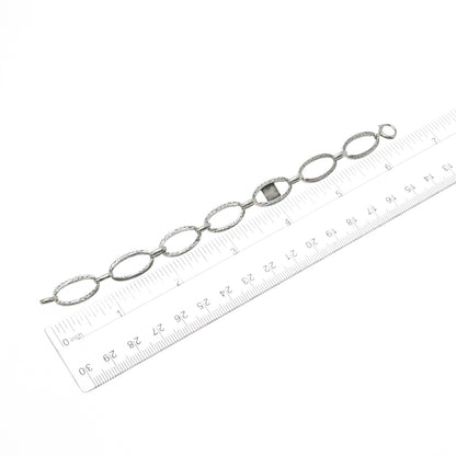 925 Sterling Silver Antique Delta Epsilon Phi Sorority Oval Link Bracelet 6.25"