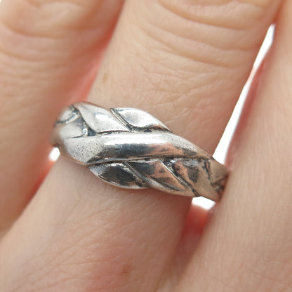 CELLINI 925 Sterling Silver Vintage Crisscross Oxidized Ring Size 6.25