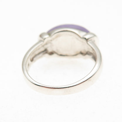 CNA Pranda 925 Sterling Silver Vintage Real Lavender Jade Modernist Ring Size 7