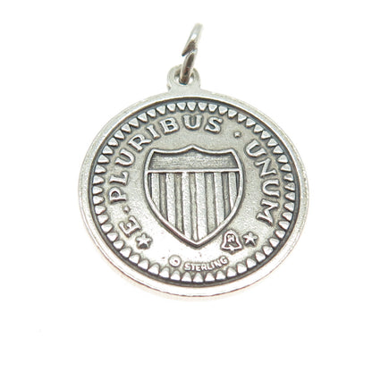 925 Sterling Silver Vintage New Jersey Nova Caesarea Coin Charm Pendant