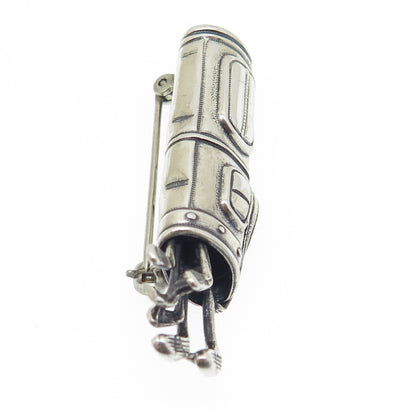 BEAU 925 Sterling Silver Vintage Gold Club Pin Brooch