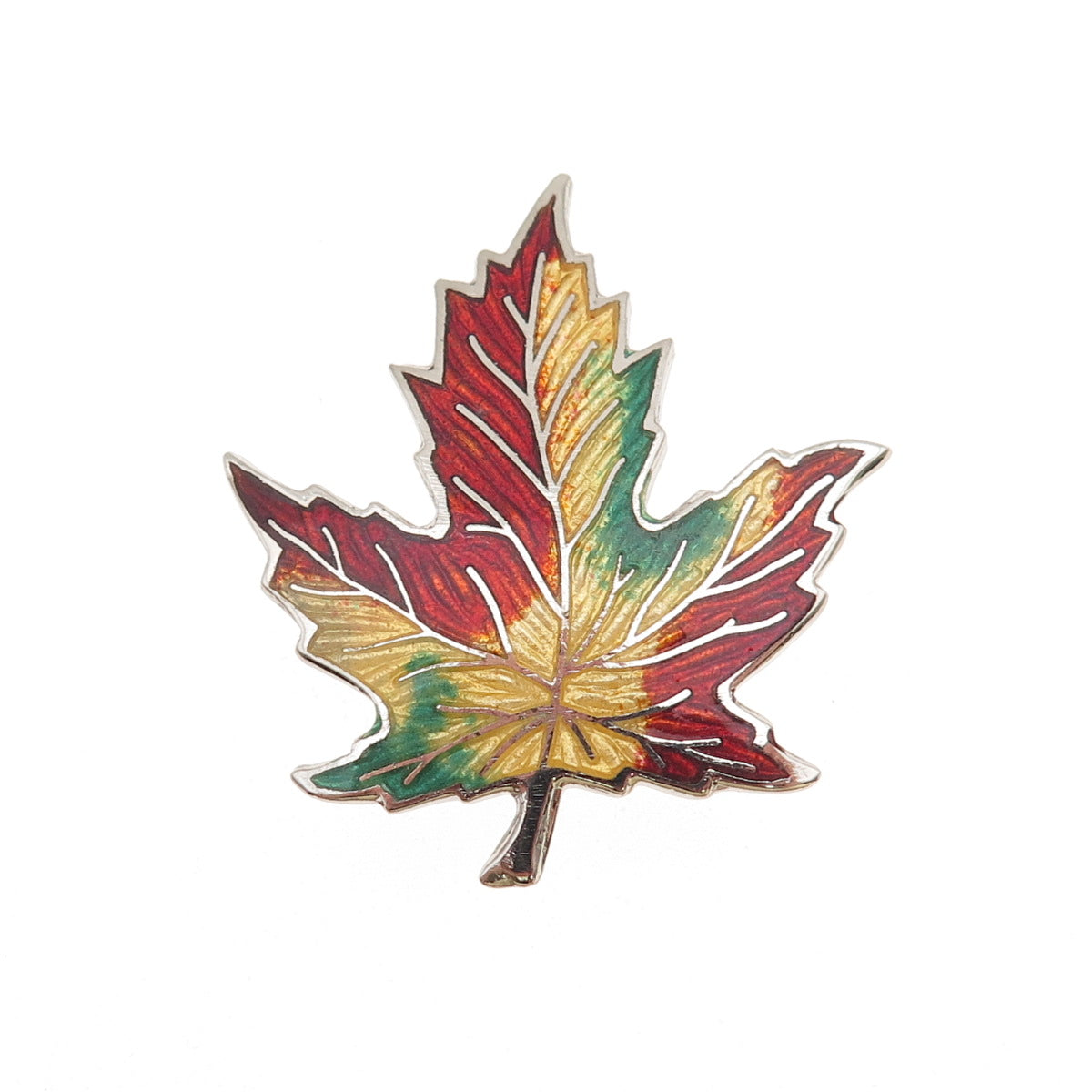 Breadner Co. 925 Sterling Silver Vintage Enamel Maple Leaf Pin Brooch