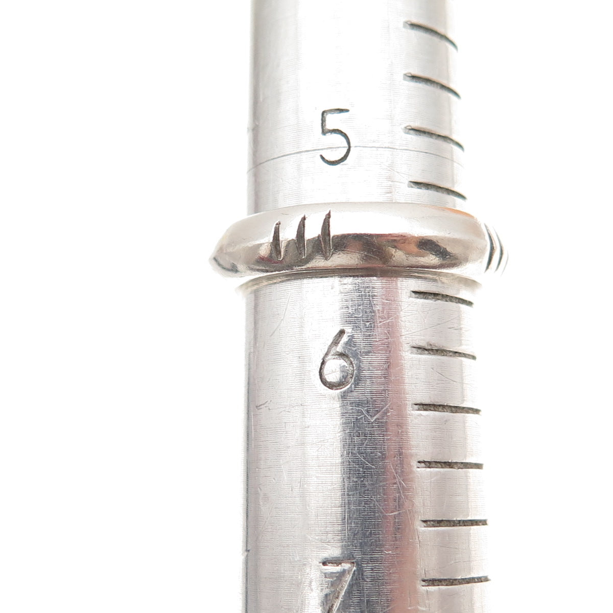 925 Sterling Silver Vintage Ribbed Oxidized Band Ring Size 5.75