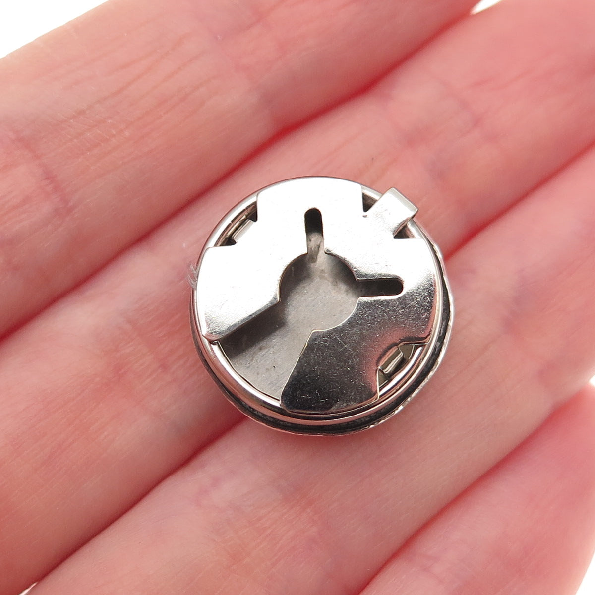 Old Pawn 925 Sterling Silver Vintage Southwestern Concho Tribal Clip Button