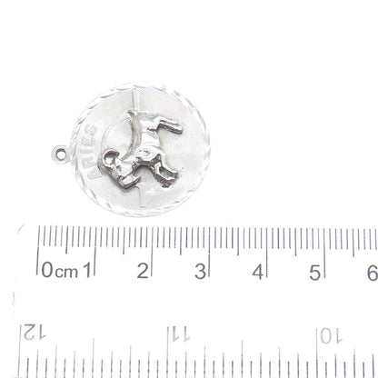 925 Sterling Silver Vintage Aries Zodiac Sign Charm Pendant