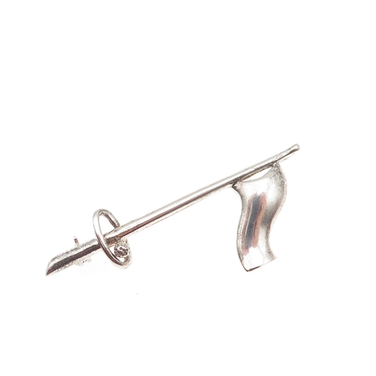 925 Sterling Silver Vintage Flagstick Golf Oxidized Pin Brooch / Pendant