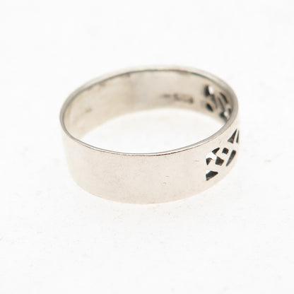 925 Sterling Silver Vintage 2006 Oxidized Band Ring Size 7.25