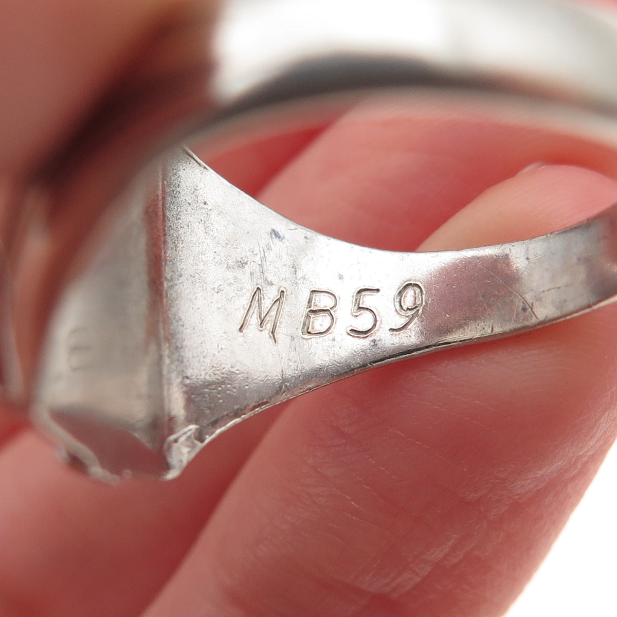 SK&F 925 Sterling Silver Antique Art Deco Enamel Catholic School Ring Size 10