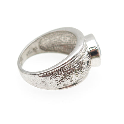 CHATEAU D'ARGENT 925 Sterling Silver Vintage Lab-Created Sapphire Ring Size 8