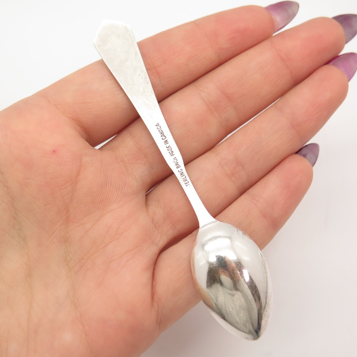 925 Sterling Silver Vintage Breadner & Co Canada Enamel Maple Leaf Spoon