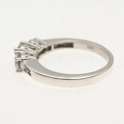 925 Sterling Silver Round-Cut C Z Engagement Ring Size 8