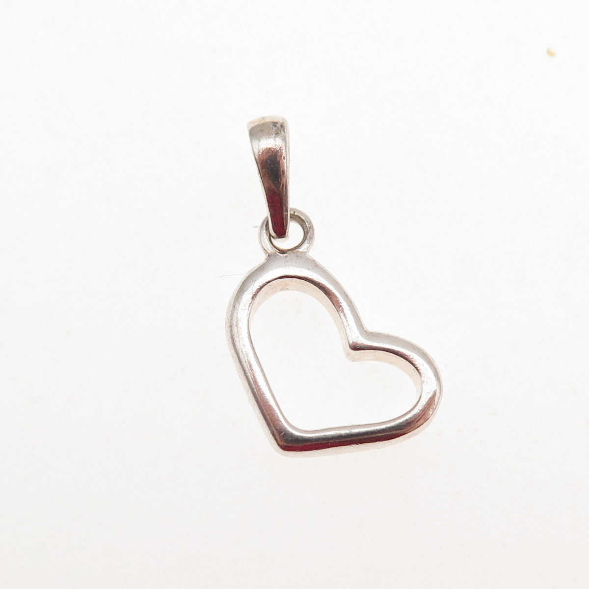 925 Sterling Silver Vintage Open Heart Mini Charm Pendant