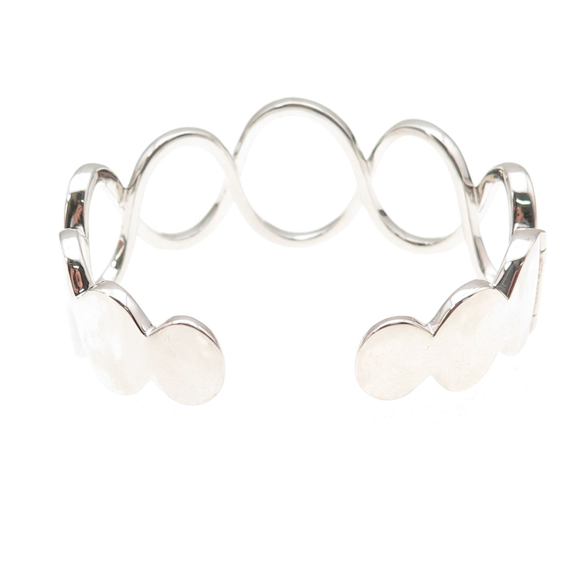 Sun 925 Sterling Silver Round-Cut C Z Infinity Link Adjustable Bracelet 6.25"