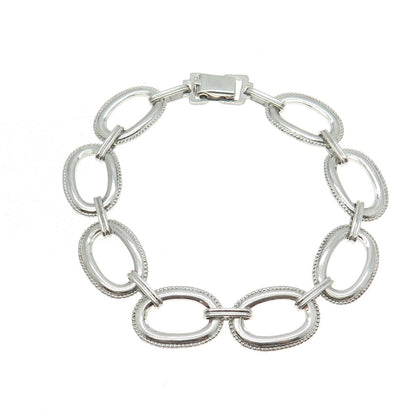 W. E. RICHARDS 925 Sterling Silver Vintage Oval Link Bracelet 7"