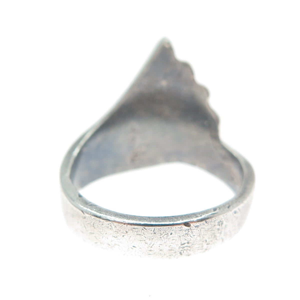 925 Sterling Silver Vintage Mexico Modernist Wing Oxidized Ring Size 6.5