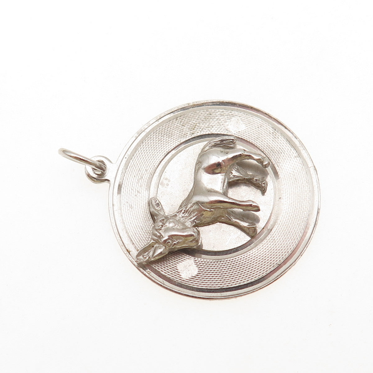 925 Sterling Silver Vintage Donkey Charm Pendant