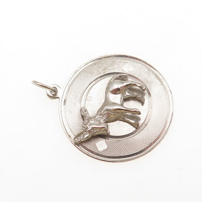 925 Sterling Silver Vintage Donkey Charm Pendant