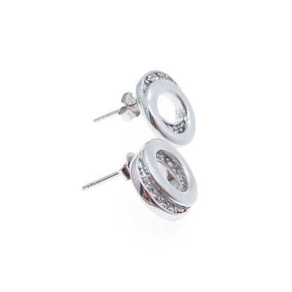 925 Sterling Silver Round-Cut C Z Eternity Earrings