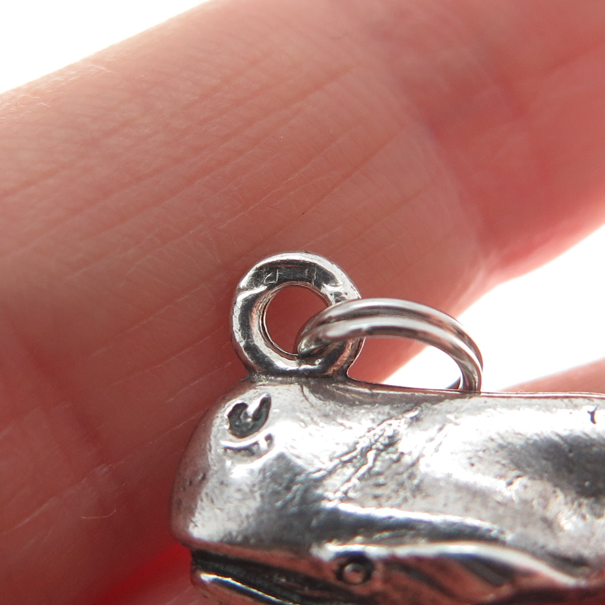 GUGLIELMO CINI 925 Sterling Silver Vintage Whale Minimalist 3D Charm Pendant